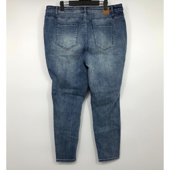 Eloquii Jeans Olivia Sculpting Skinny High Rise Blue Denim - Picture 7 of 14